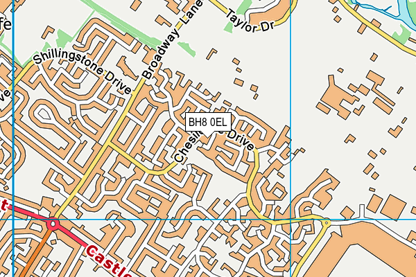 BH8 0EL map - OS VectorMap District (Ordnance Survey)