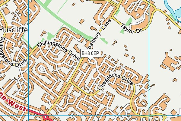 BH8 0EP map - OS VectorMap District (Ordnance Survey)