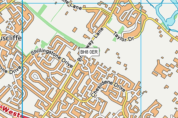 BH8 0ER map - OS VectorMap District (Ordnance Survey)
