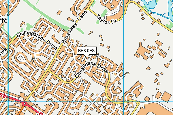 BH8 0ES map - OS VectorMap District (Ordnance Survey)