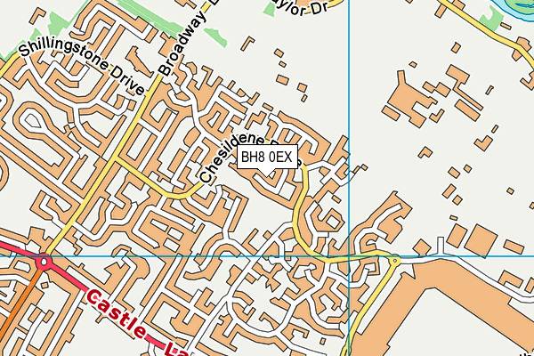 BH8 0EX map - OS VectorMap District (Ordnance Survey)