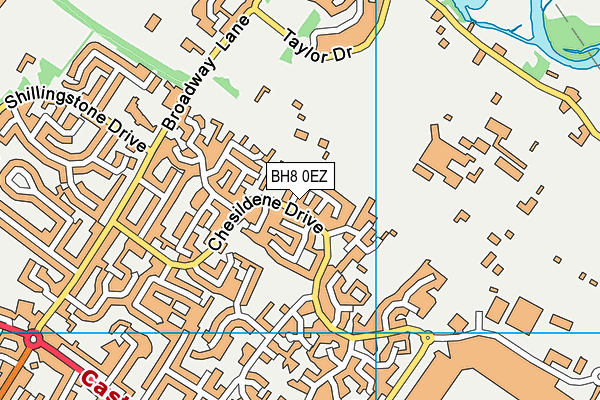 BH8 0EZ map - OS VectorMap District (Ordnance Survey)