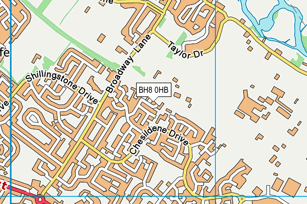 BH8 0HB map - OS VectorMap District (Ordnance Survey)