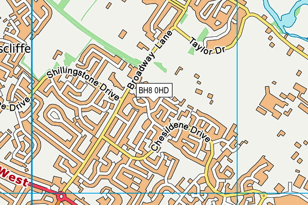 BH8 0HD map - OS VectorMap District (Ordnance Survey)
