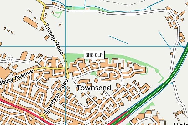 BH8 0LF map - OS VectorMap District (Ordnance Survey)