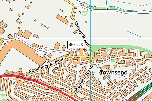 BH8 0LX map - OS VectorMap District (Ordnance Survey)