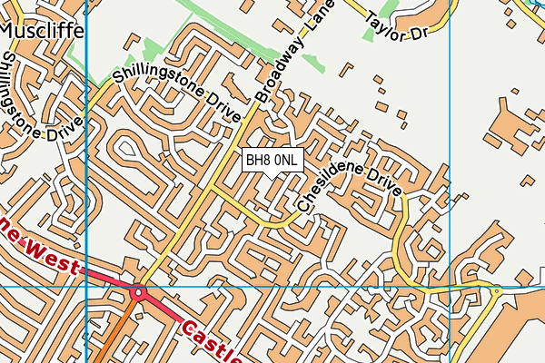 BH8 0NL map - OS VectorMap District (Ordnance Survey)