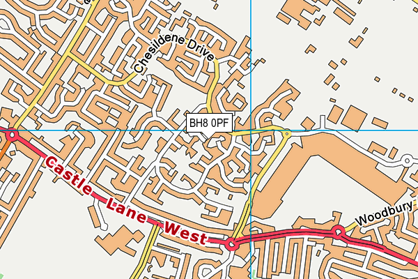BH8 0PF map - OS VectorMap District (Ordnance Survey)