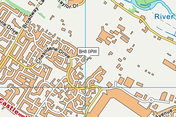 BH8 0PW map - OS VectorMap District (Ordnance Survey)