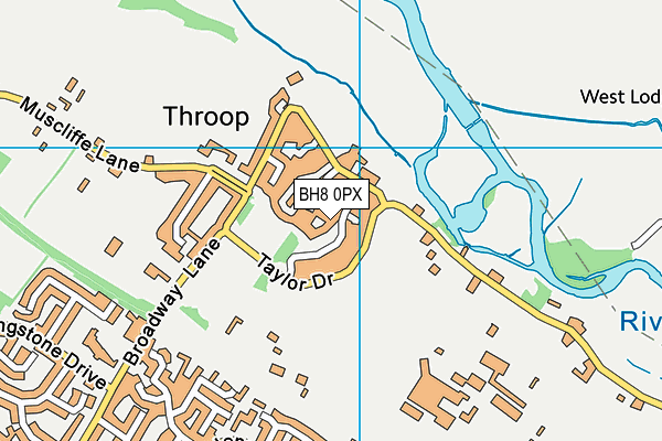 BH8 0PX map - OS VectorMap District (Ordnance Survey)
