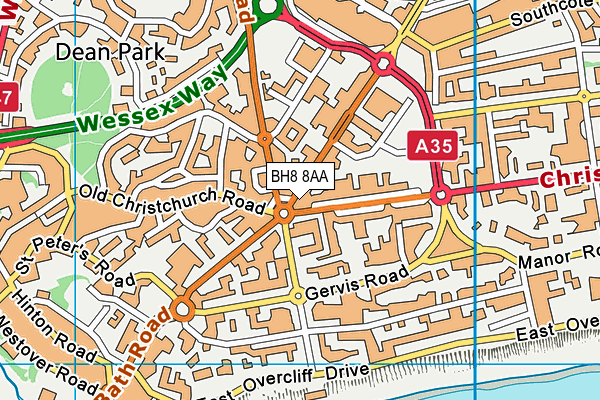 BH8 8AA map - OS VectorMap District (Ordnance Survey)