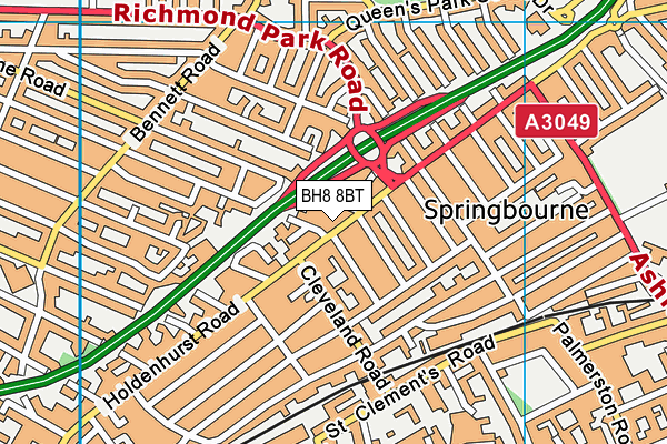 BH8 8BT map - OS VectorMap District (Ordnance Survey)