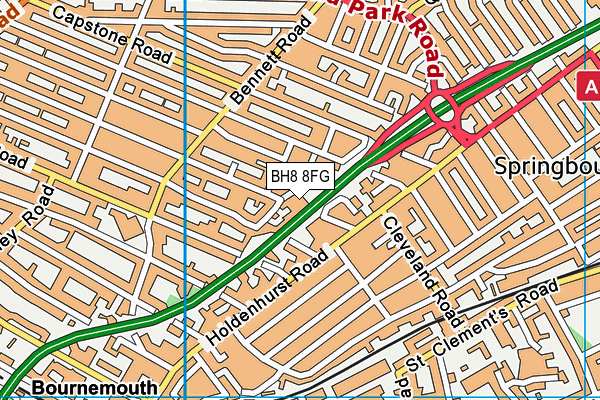 BH8 8FG map - OS VectorMap District (Ordnance Survey)