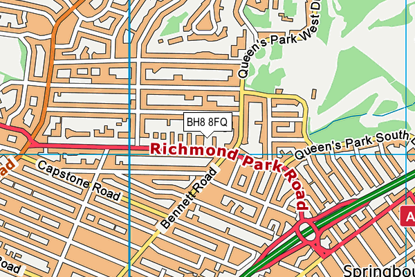 BH8 8FQ map - OS VectorMap District (Ordnance Survey)