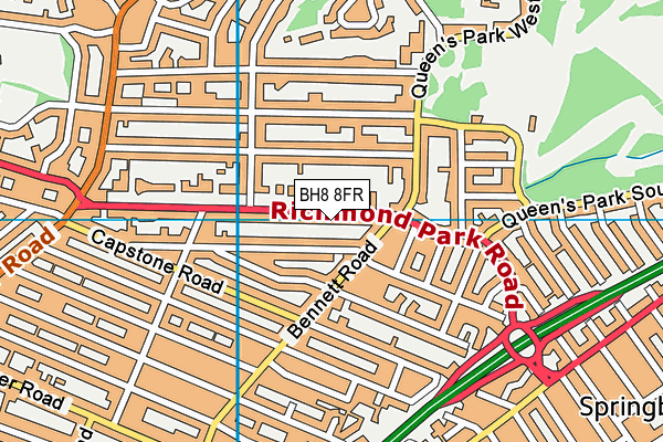 BH8 8FR map - OS VectorMap District (Ordnance Survey)