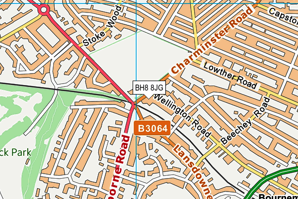 BH8 8JG map - OS VectorMap District (Ordnance Survey)