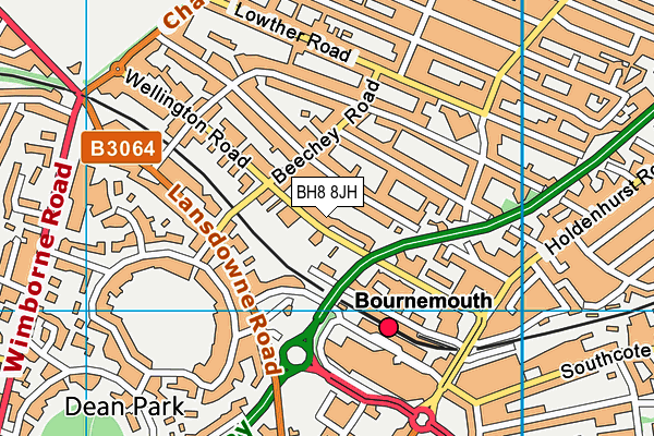 BH8 8JH map - OS VectorMap District (Ordnance Survey)