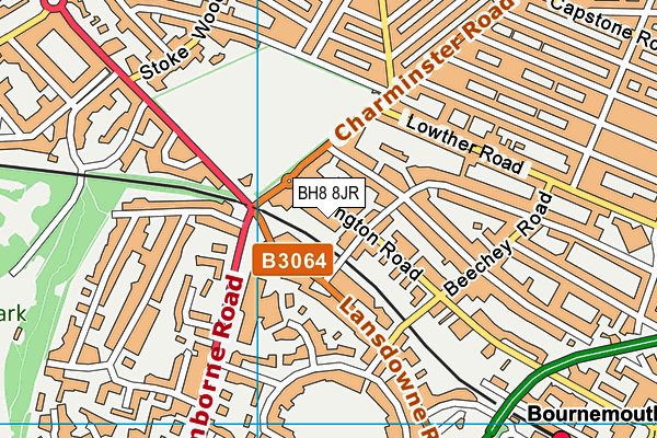 BH8 8JR map - OS VectorMap District (Ordnance Survey)