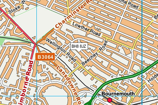 BH8 8JZ map - OS VectorMap District (Ordnance Survey)