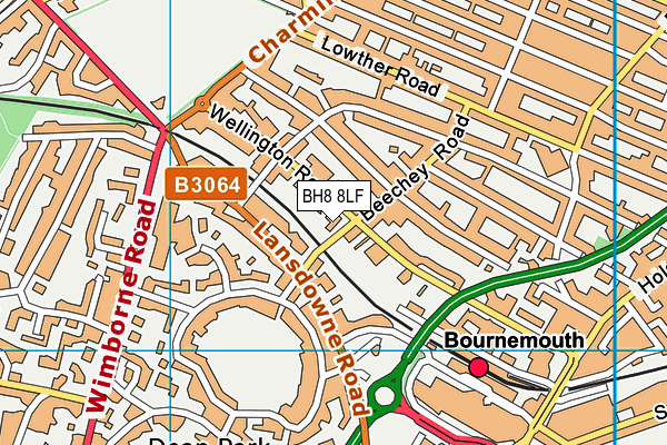 BH8 8LF map - OS VectorMap District (Ordnance Survey)