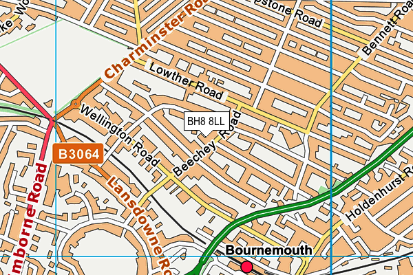 BH8 8LL map - OS VectorMap District (Ordnance Survey)