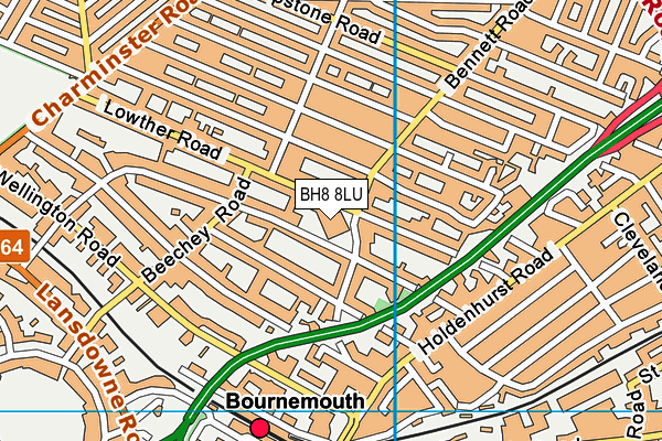 Malmesbury Park Primary School map (BH8 8LU) - OS VectorMap District (Ordnance Survey)