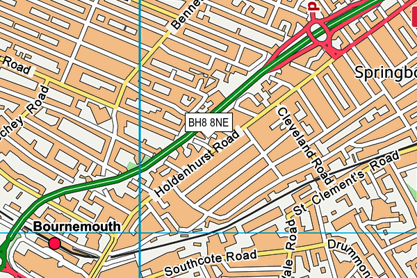 BH8 8NE map - OS VectorMap District (Ordnance Survey)