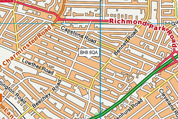 BH8 8QA map - OS VectorMap District (Ordnance Survey)