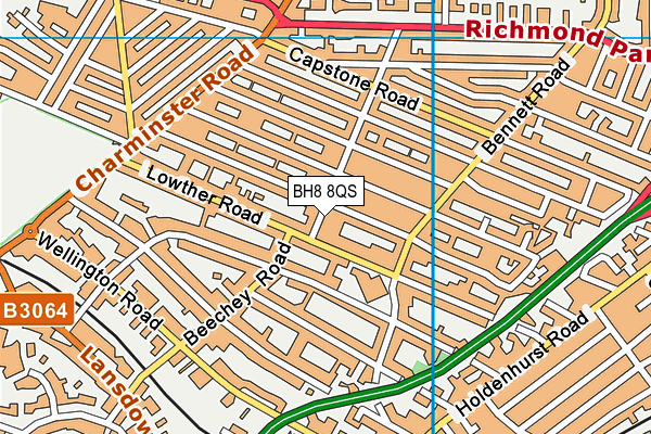 BH8 8QS map - OS VectorMap District (Ordnance Survey)