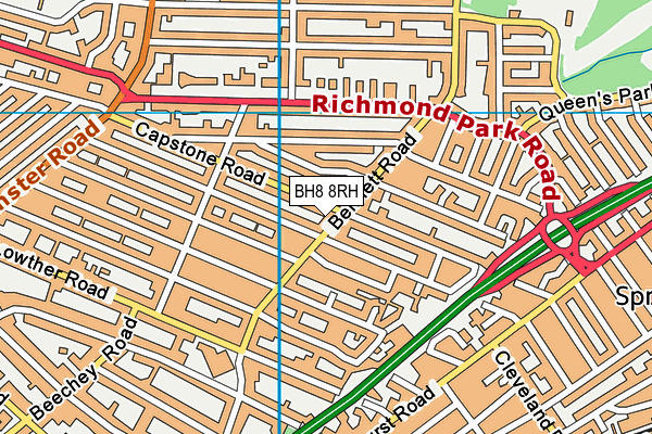 BH8 8RH map - OS VectorMap District (Ordnance Survey)