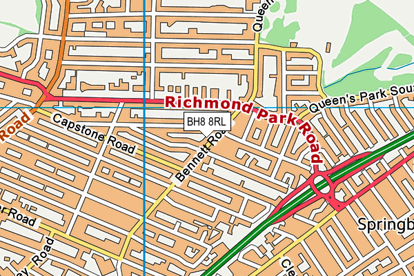 BH8 8RL map - OS VectorMap District (Ordnance Survey)