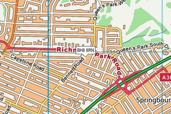 BH8 8RN map - OS VectorMap District (Ordnance Survey)