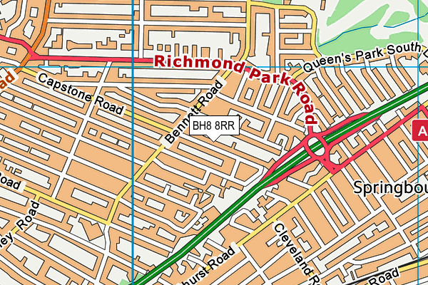 BH8 8RR map - OS VectorMap District (Ordnance Survey)