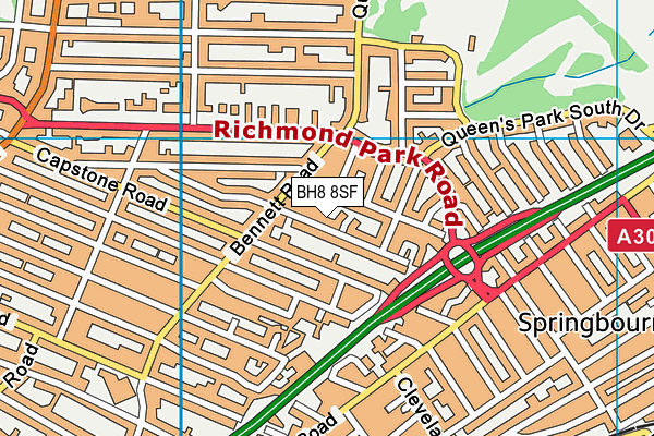 BH8 8SF map - OS VectorMap District (Ordnance Survey)