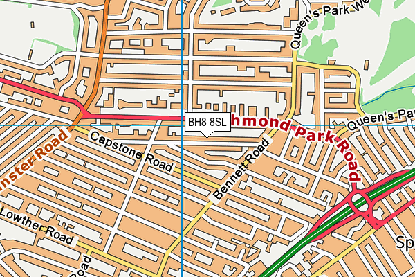 BH8 8SL map - OS VectorMap District (Ordnance Survey)