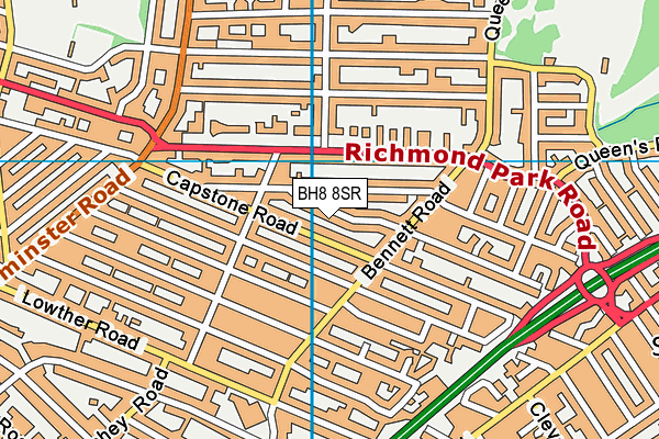BH8 8SR map - OS VectorMap District (Ordnance Survey)