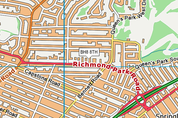 BH8 8TH map - OS VectorMap District (Ordnance Survey)