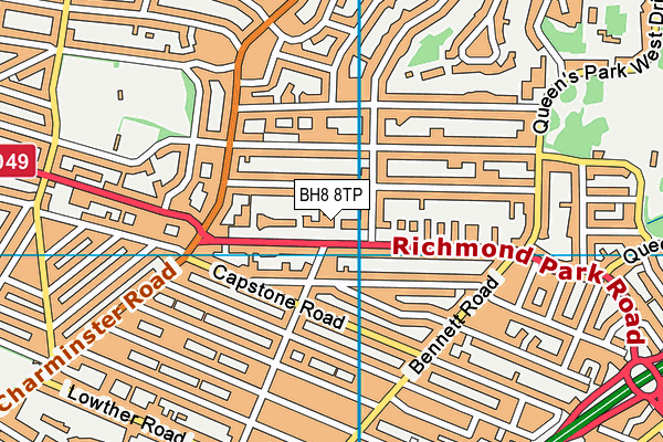 BH8 8TP map - OS VectorMap District (Ordnance Survey)