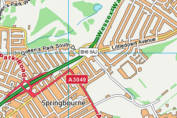 BH8 9AJ map - OS VectorMap District (Ordnance Survey)