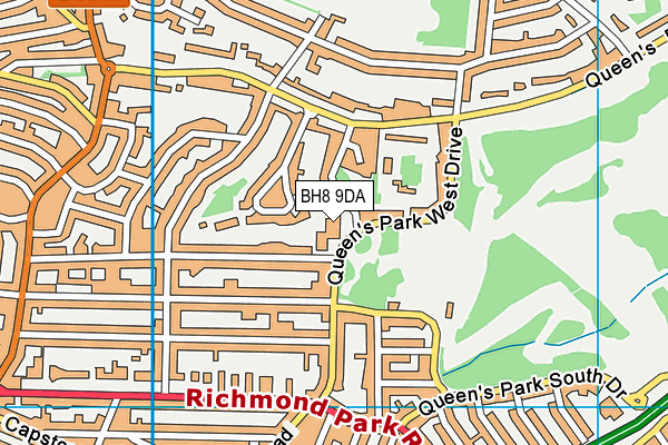 BH8 9DA map - OS VectorMap District (Ordnance Survey)