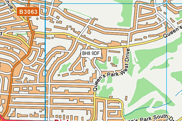 BH8 9DF map - OS VectorMap District (Ordnance Survey)