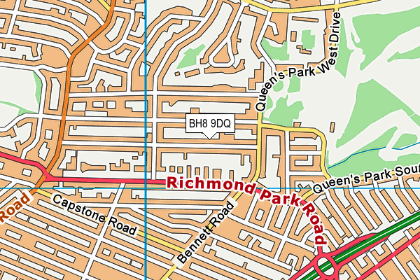 BH8 9DQ map - OS VectorMap District (Ordnance Survey)