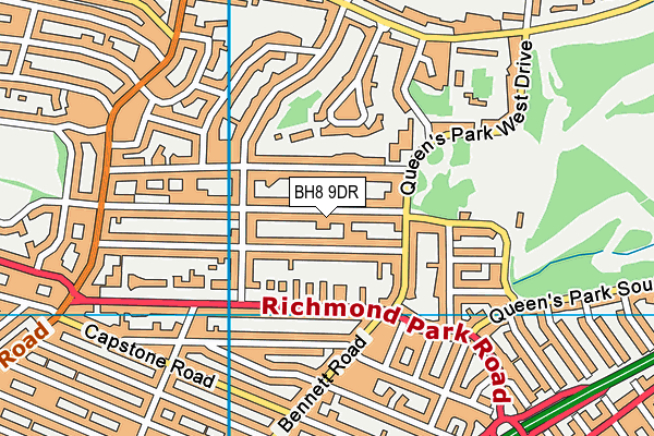 BH8 9DR map - OS VectorMap District (Ordnance Survey)