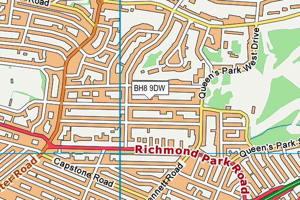 BH8 9DW map - OS VectorMap District (Ordnance Survey)