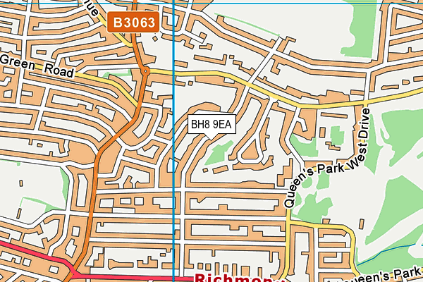 BH8 9EA map - OS VectorMap District (Ordnance Survey)