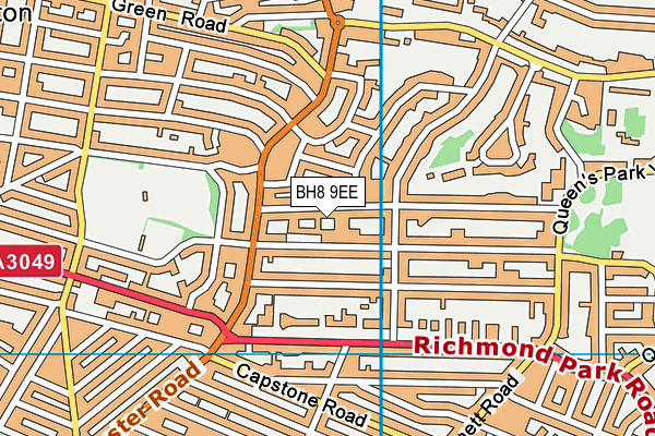 BH8 9EE map - OS VectorMap District (Ordnance Survey)