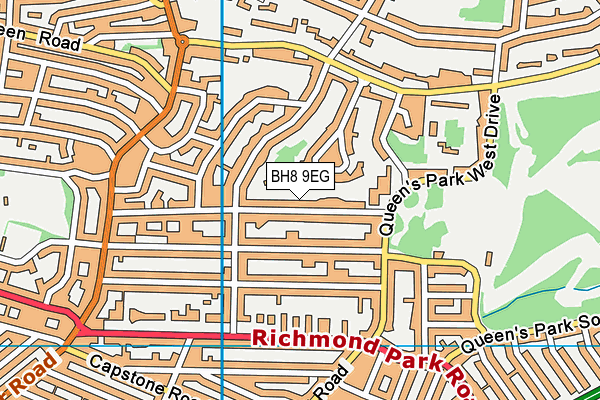 BH8 9EG map - OS VectorMap District (Ordnance Survey)