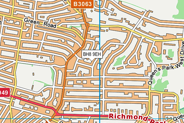 BH8 9EH map - OS VectorMap District (Ordnance Survey)