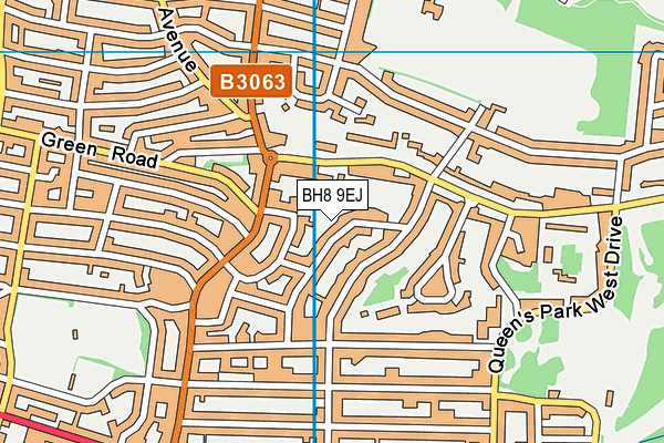 BH8 9EJ map - OS VectorMap District (Ordnance Survey)