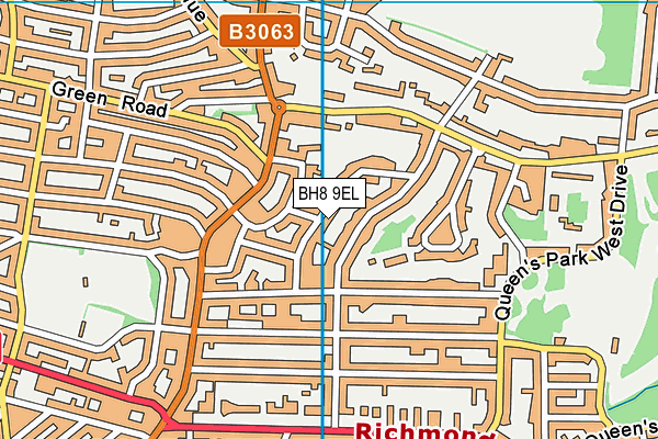 BH8 9EL map - OS VectorMap District (Ordnance Survey)